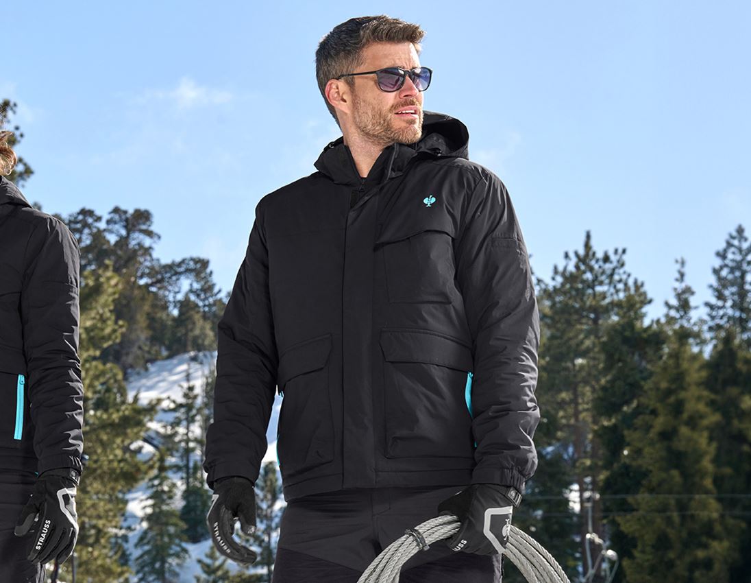 Vestes de travail: Veste d'hiver e.s.trail + noir/lapis turquoise 1