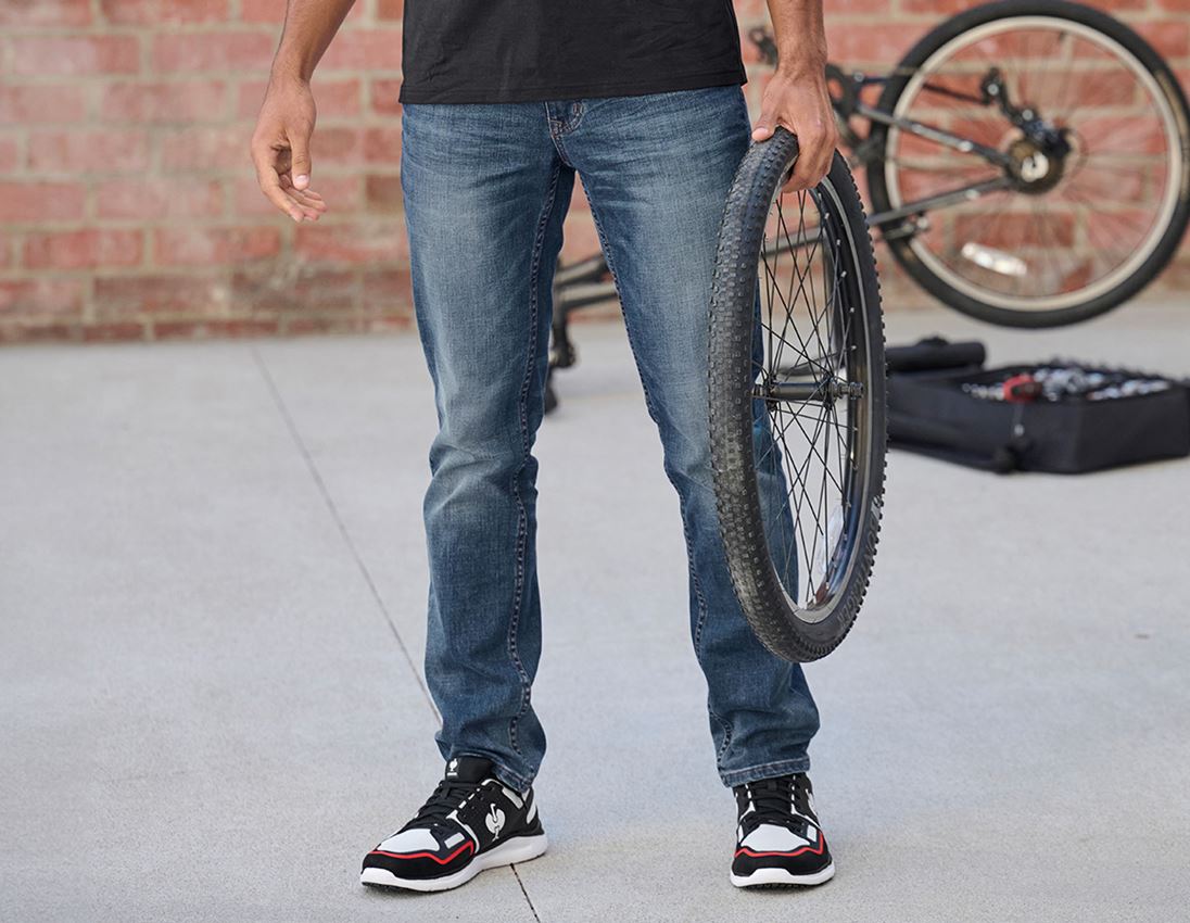 Werkbroeken: e.s. 5-pocket-stretch-jeans, straight + mediumwashed
