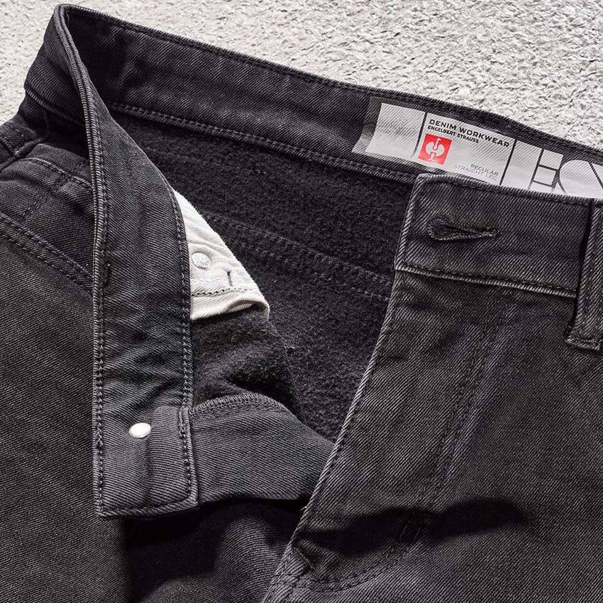 Pantalons de travail: e.s. Jeans élastique 5 poches d’hiver + blackwashed 2