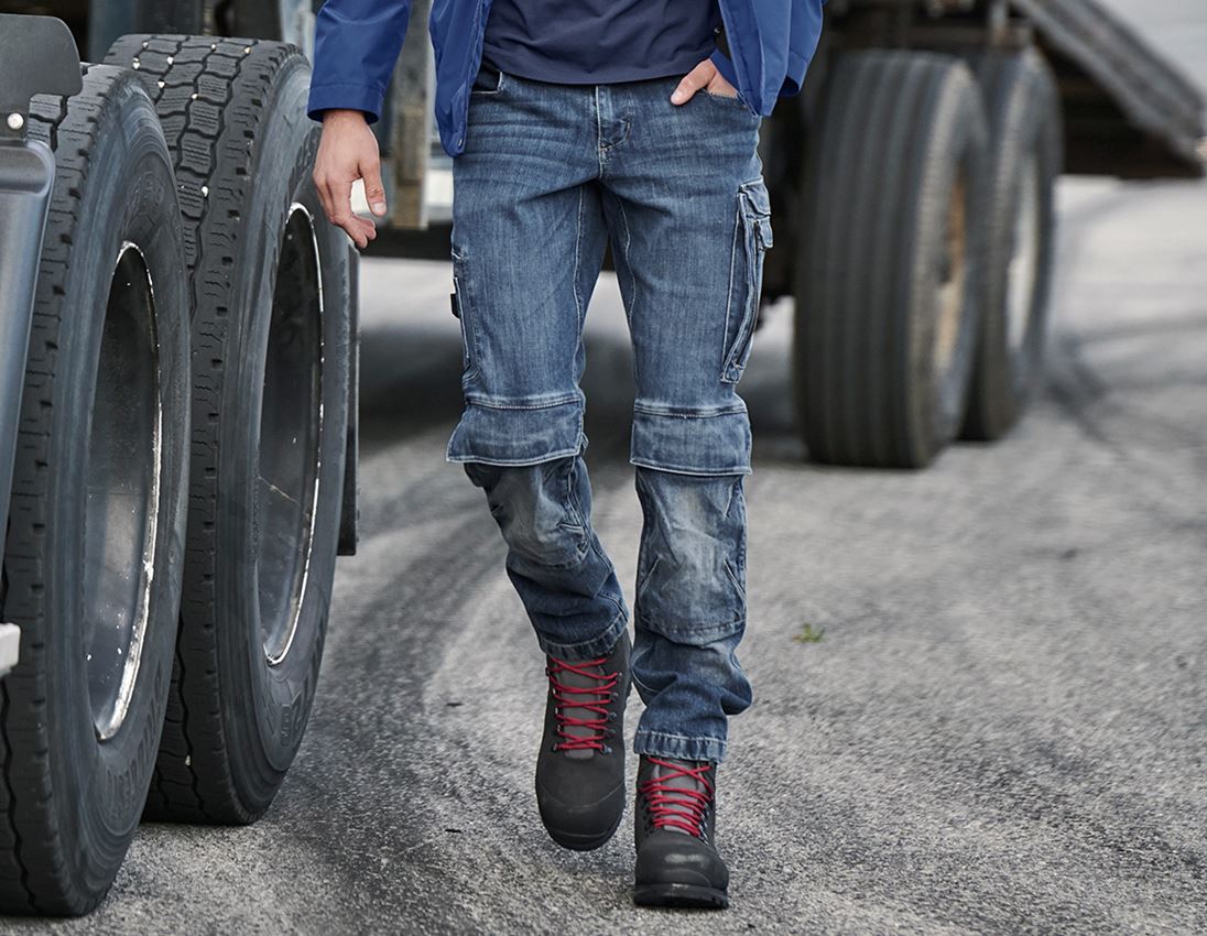 Pantalons de travail: Jeans de travail cargo e.s.concrete + stonewashed