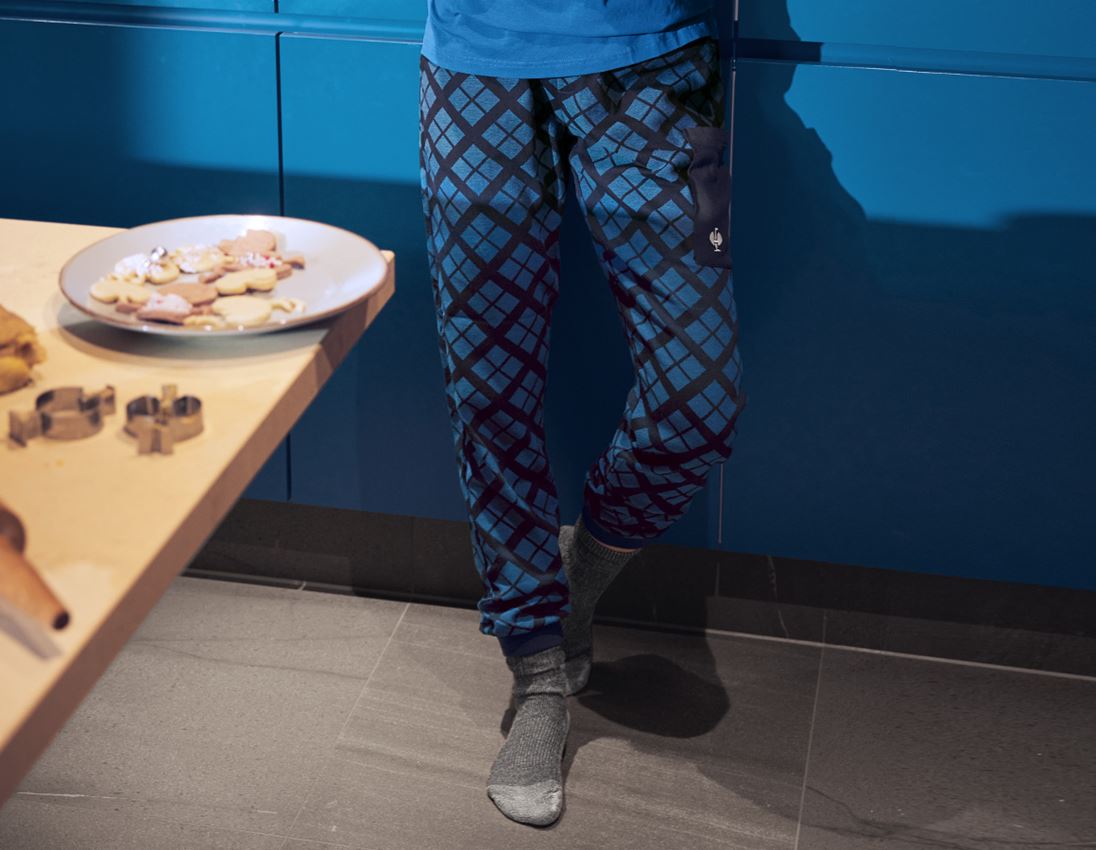 Accessoires: e.s. Pyjama Broek, dames + gentiaanblauw geruit