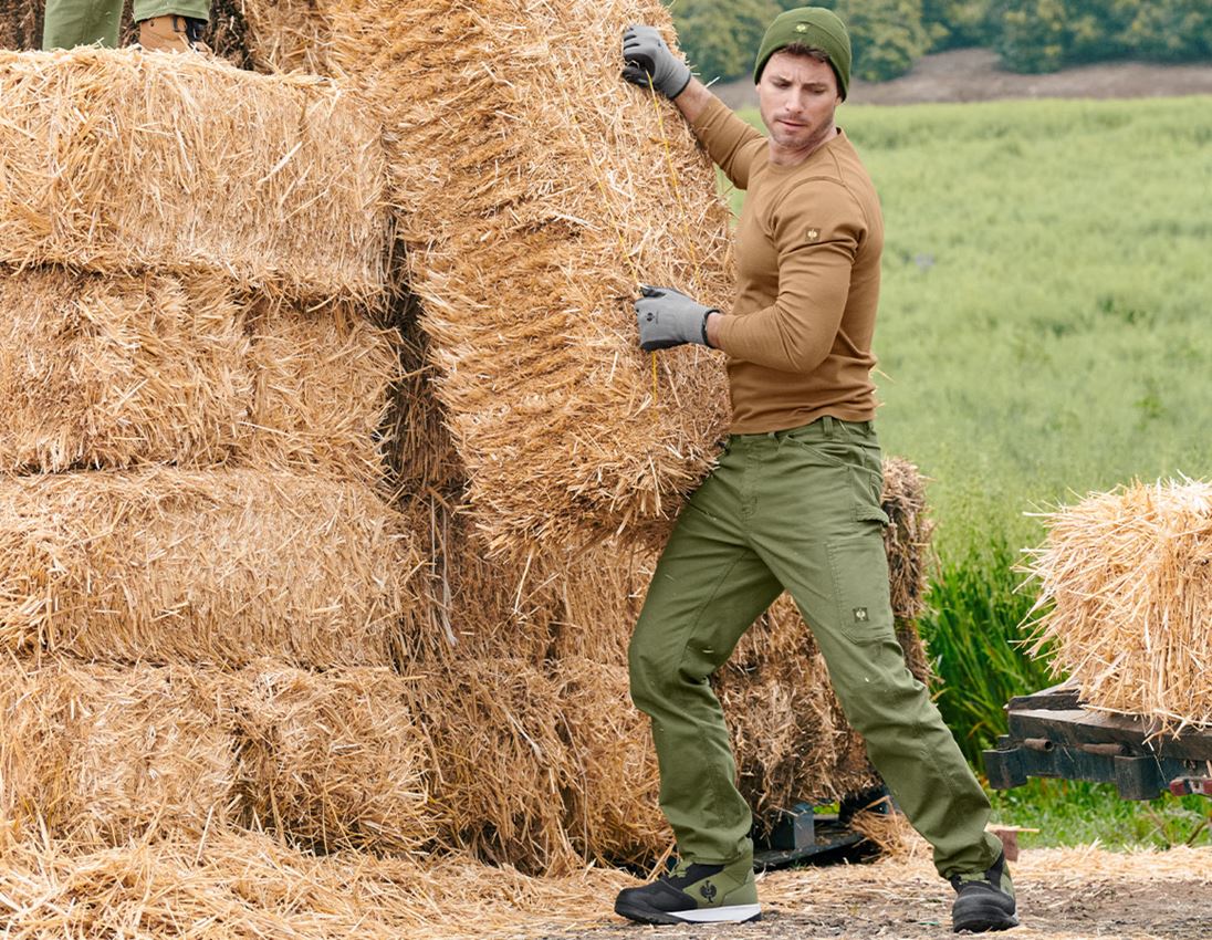 Pantalons de travail: Pantalon à taille élastique e.s.iconic + vert montagne 3