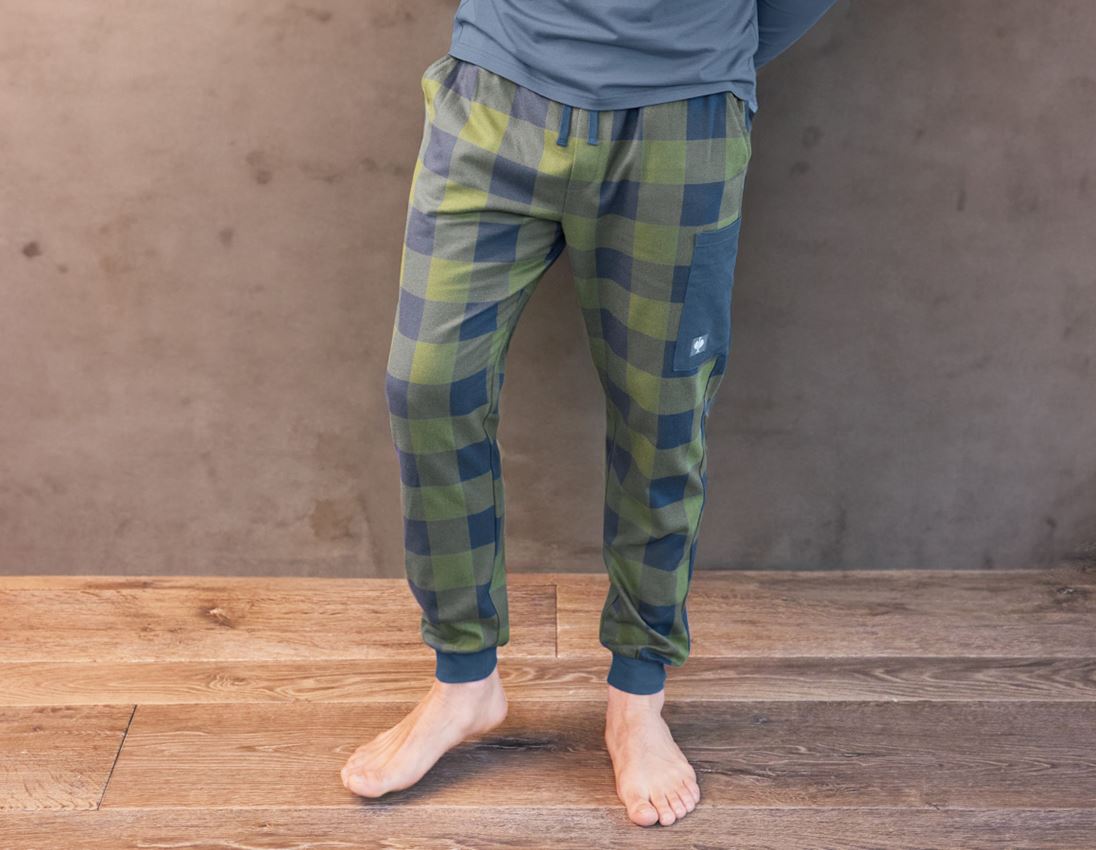 Accessoires: e.s. Pyjama Pantalon + vert montagne/bleu oxyde