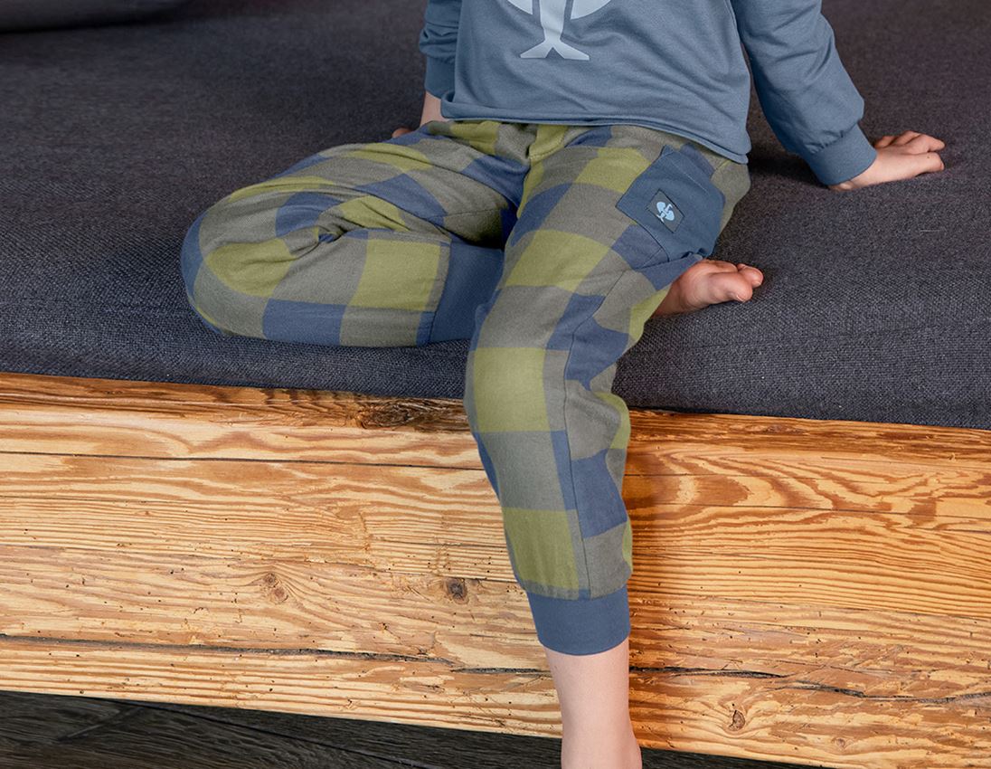 Accessoires: e.s. Pyjama Pantalon, enfants + vert montagne/bleu oxyde