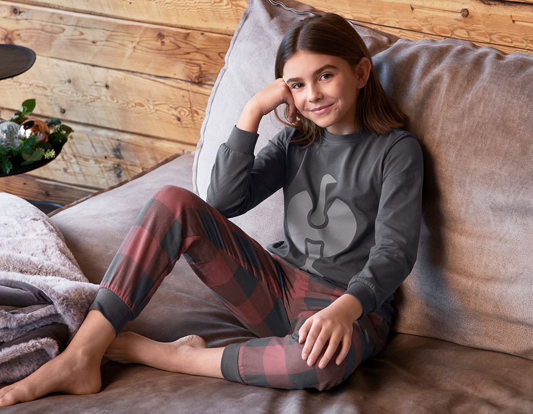 Accessoires: e.s. Pyjama Pantalon, enfants + rouge oxyde/gris carbone 1