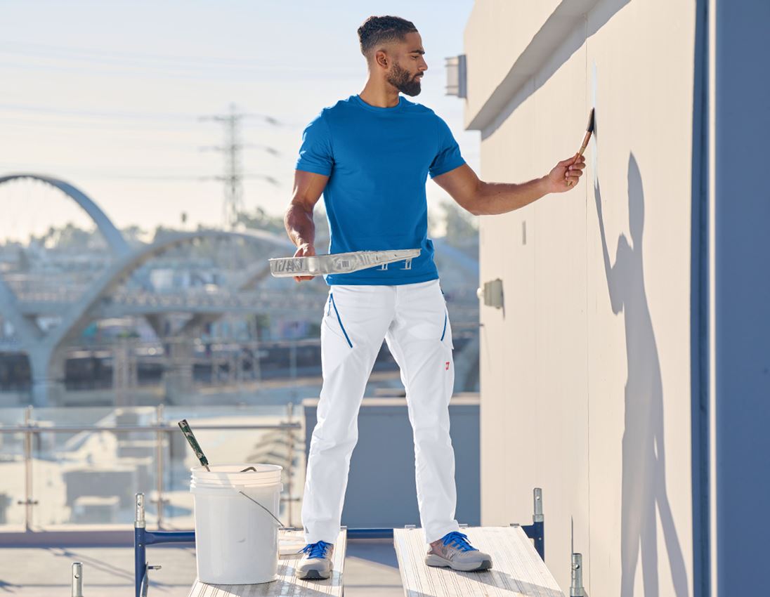Pantalons de travail: Pantalon à poches multiples e.s.ambition + blanc/bleu gentiane 5