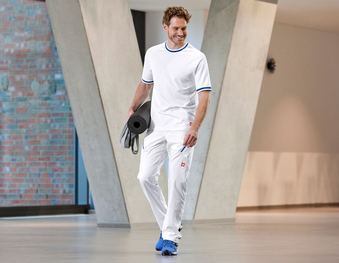 Pantalons de travail: Pantalon à poches multiples e.s.ambition + blanc/bleu gentiane 6