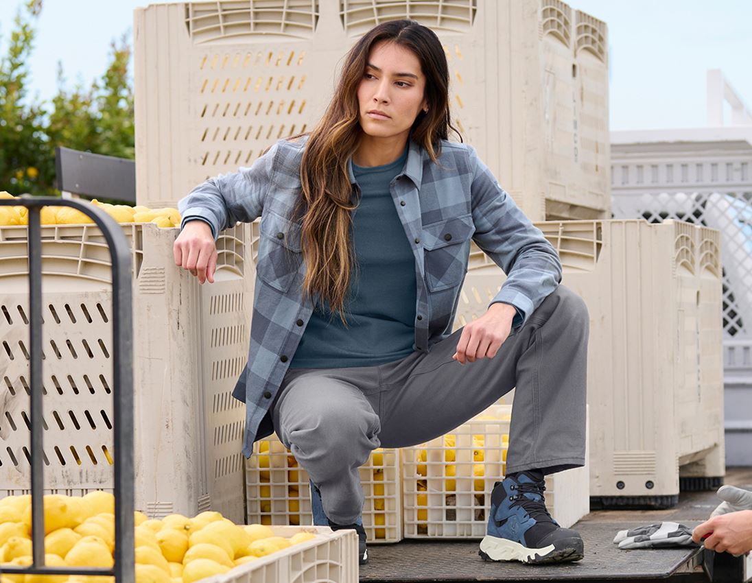 Pantalons de travail: Pantalon à taille élastique e.s.iconic, femmes + gris carbone 8