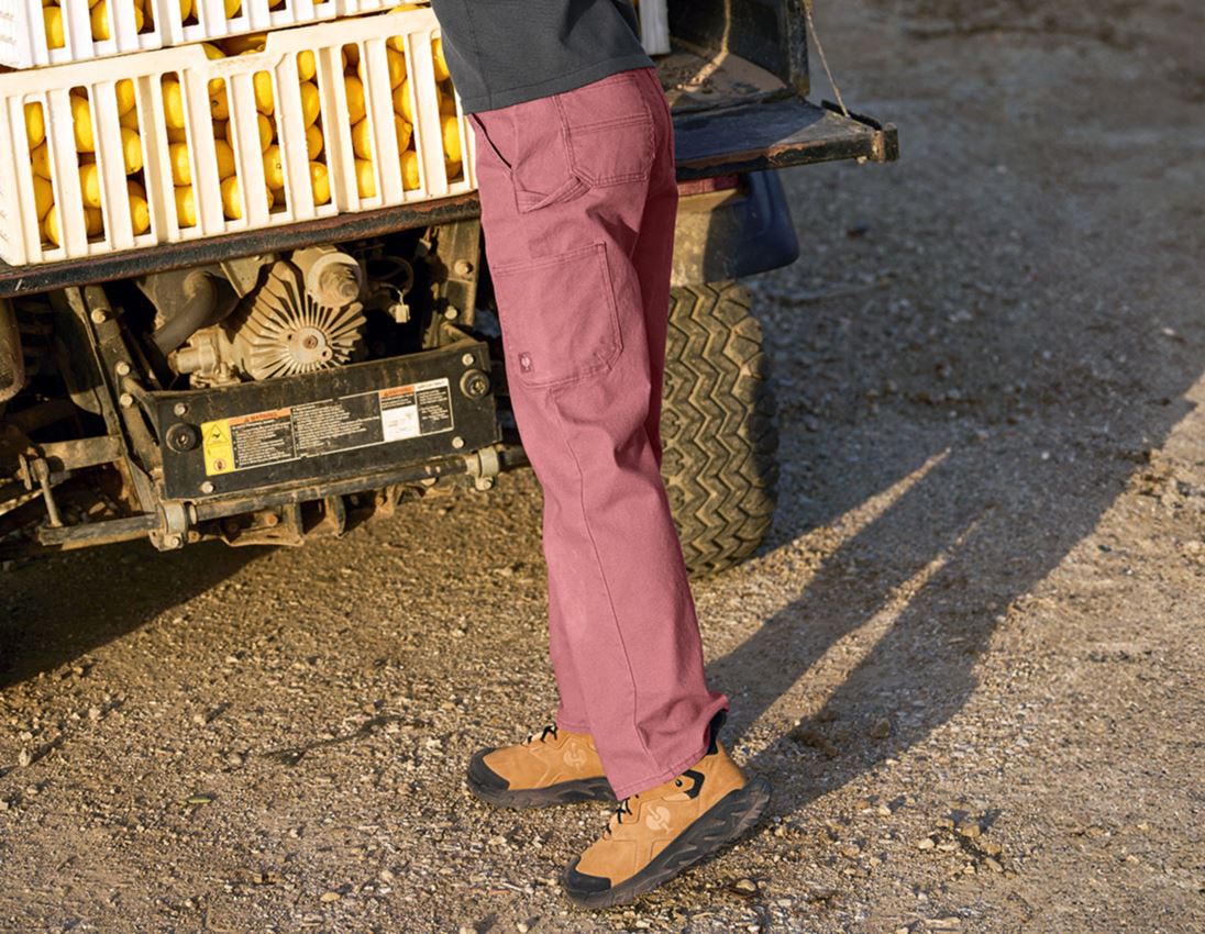 Pantalons de travail: Pantalon à taille élastique e.s.iconic, femmes + rouge oxyde 6