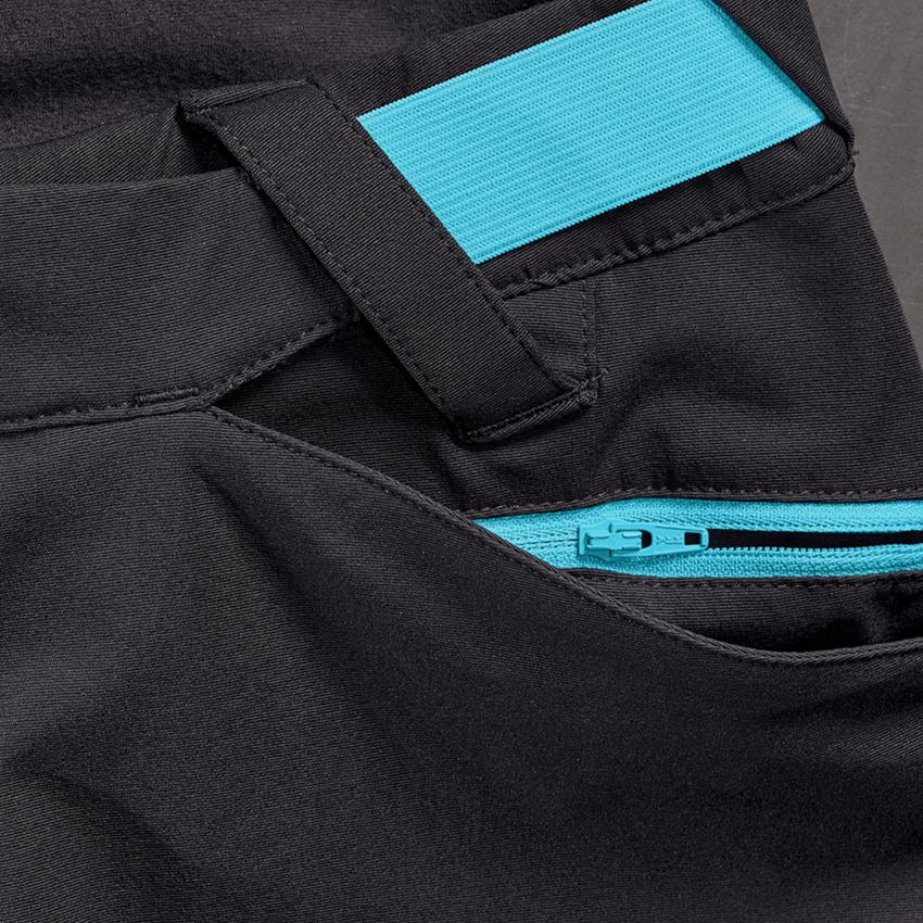 Pantalons de travail: Pantalon de fonction hybride e.s.trail + noir/lapis turquoise 2