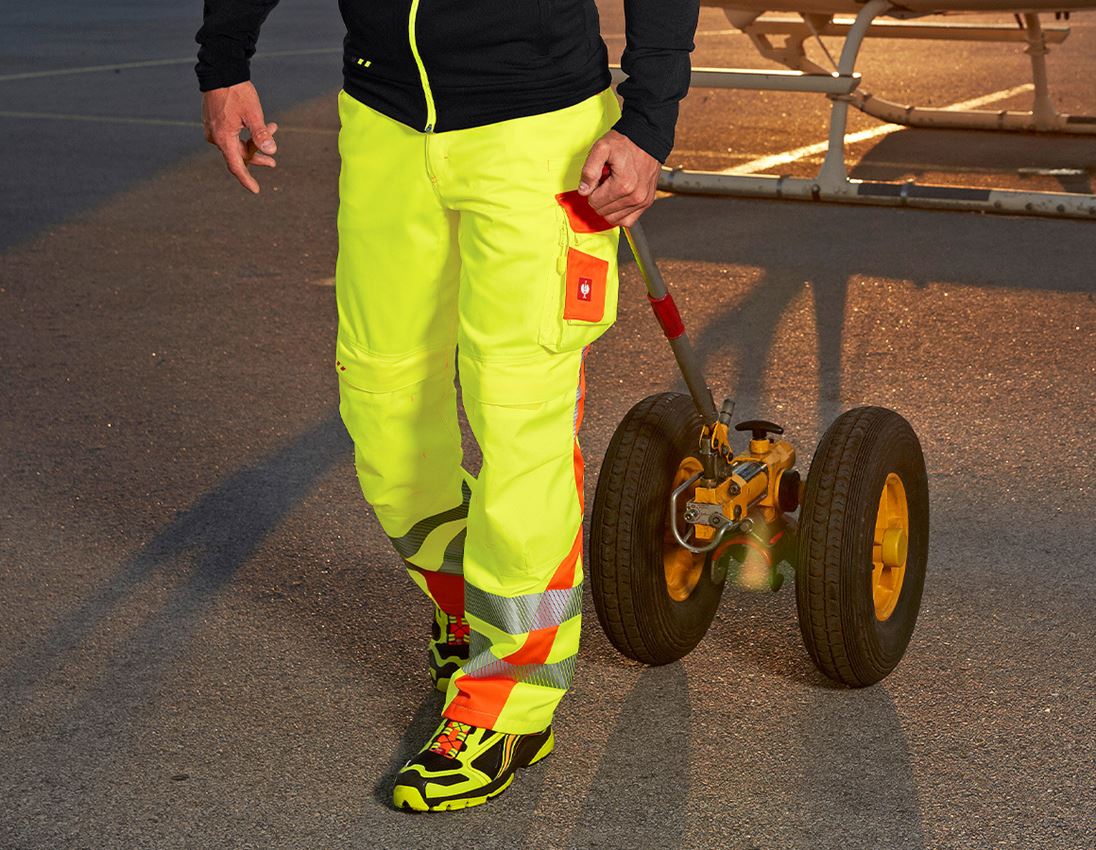 Pantalons de travail: Pantalon à taille élast. signal. e.s.motion 2020 + jaune fluo/orange fluo