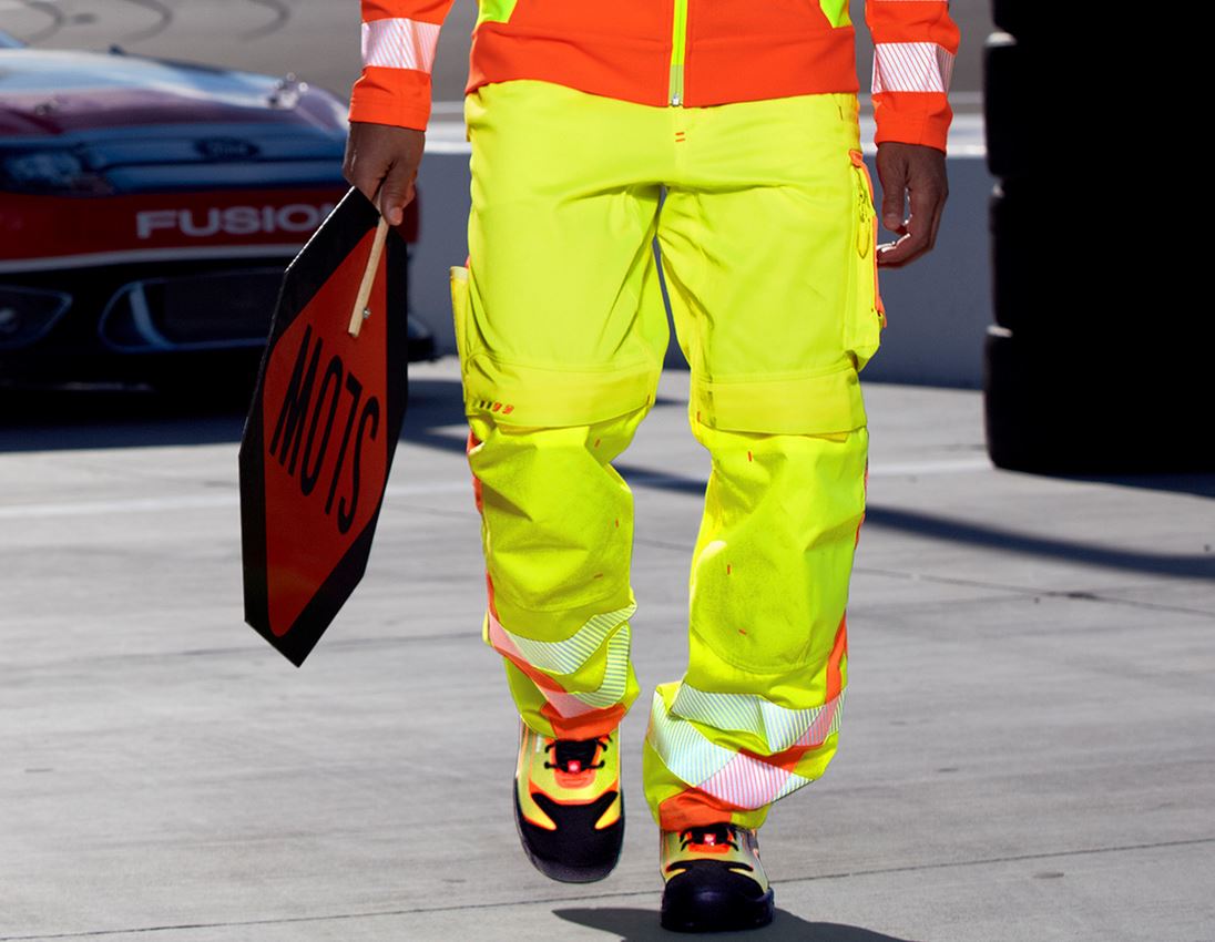 Pantalons de travail: Pantalon à taille élast. signal. e.s.motion 2020 + jaune fluo/orange fluo 1