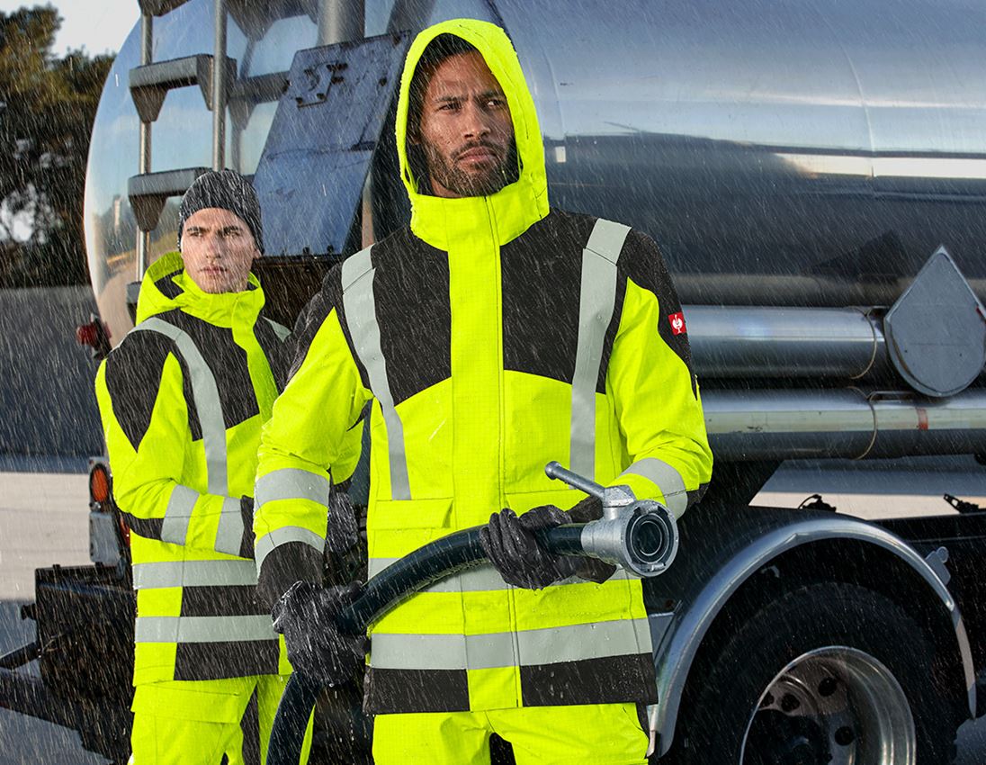 Vestes de travail: e.s. Veste de protection multinorm high-vis + jaune fluo/noir