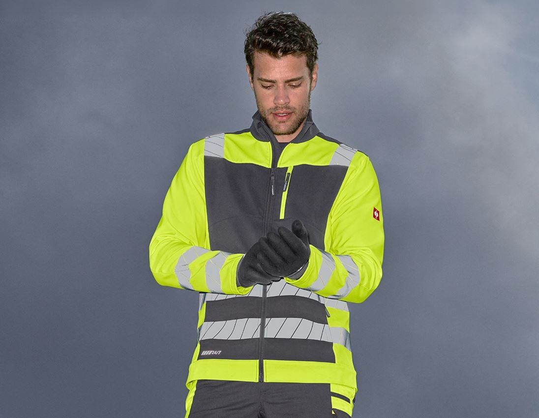 Werkjassen: Veiligheids-softshell-jack e.s.motion 24/7 + antraciet/signaalgeel 1