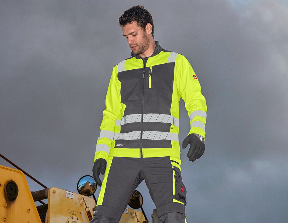 Thèmes: Veste softshell de signalisation e.s.motion 24/7 + anthracite/jaune fluo 2