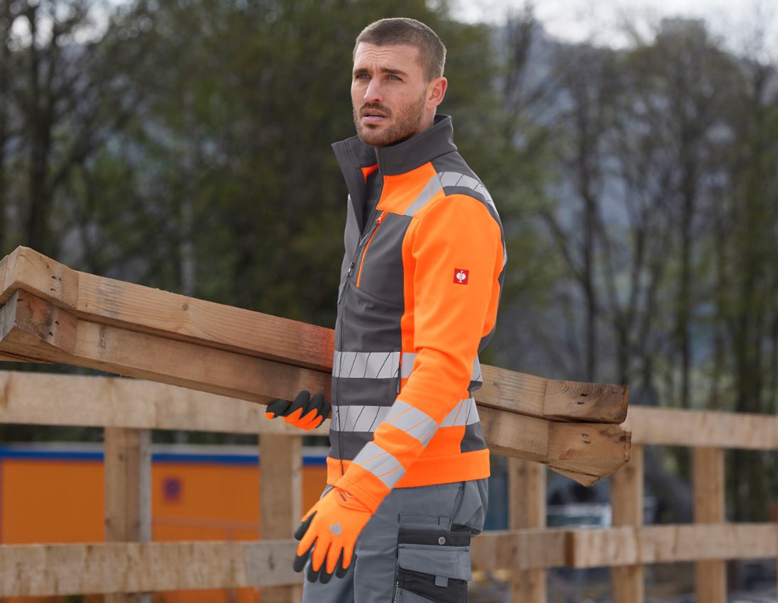 Werkjassen: Veiligheids-softshell-jack e.s.motion 24/7 + antraciet/signaaloranje 2