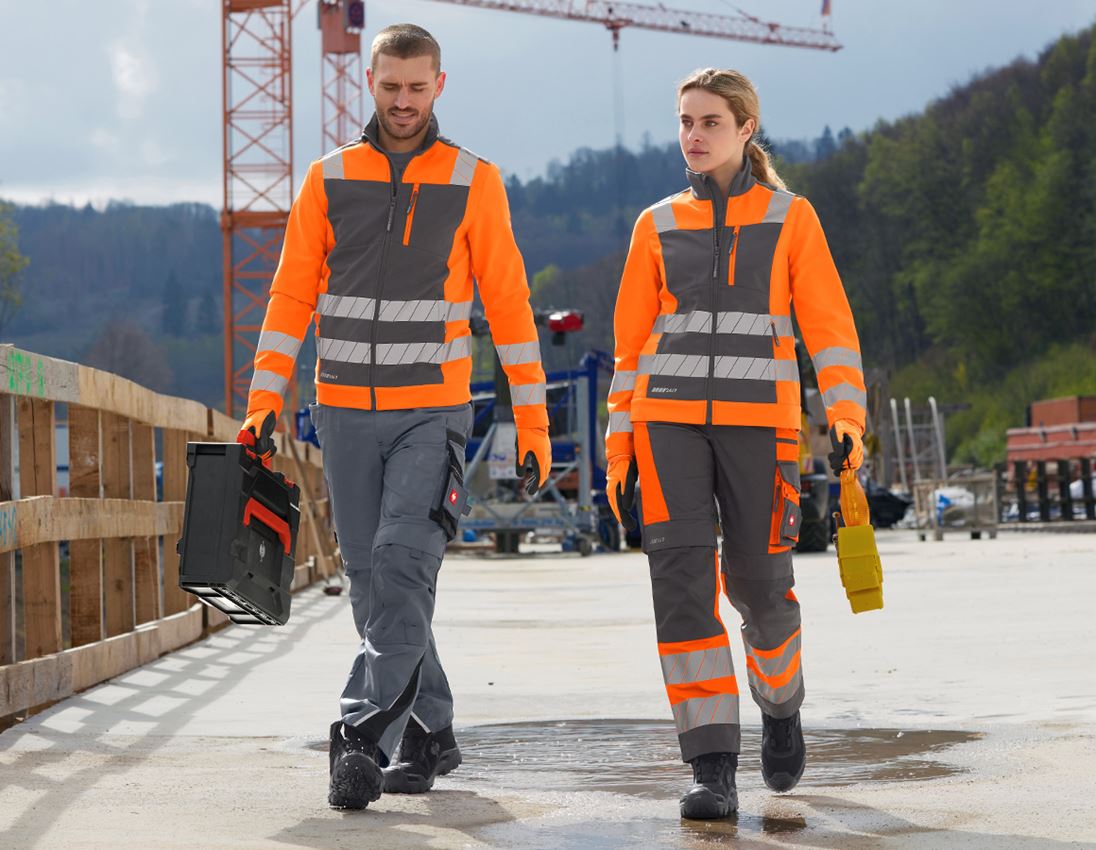 Vestes de travail: Veste softshell de signalisation e.s.motion 24/7 + anthracite/orange fluo 3