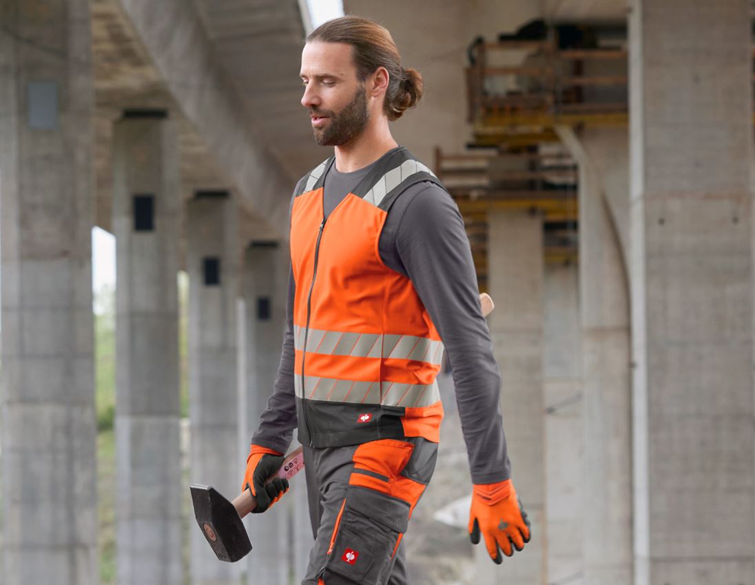 Gilets de travail: Gilet de signalisation e.s.motion 24/7 + orange fluo/anthracite 1