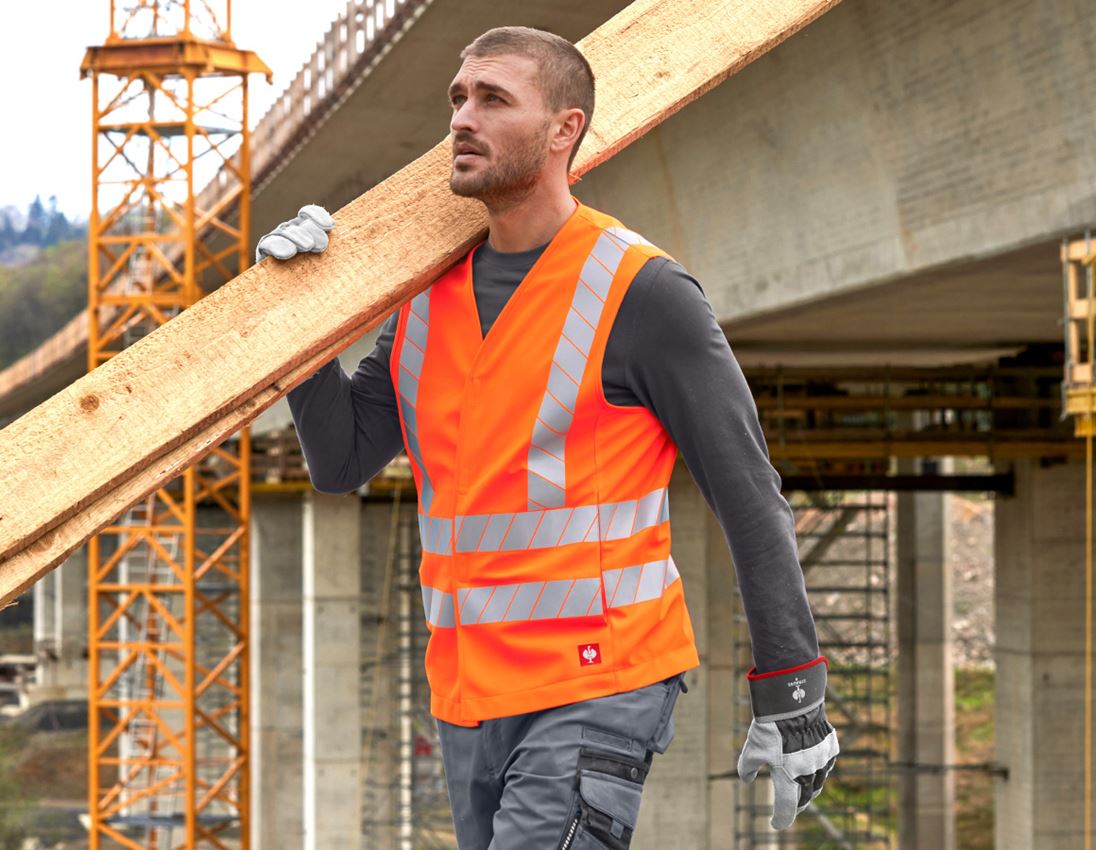 Gilets de travail: Gilet de signalisation e.s.motion 24/7 uni + orange fluo 1