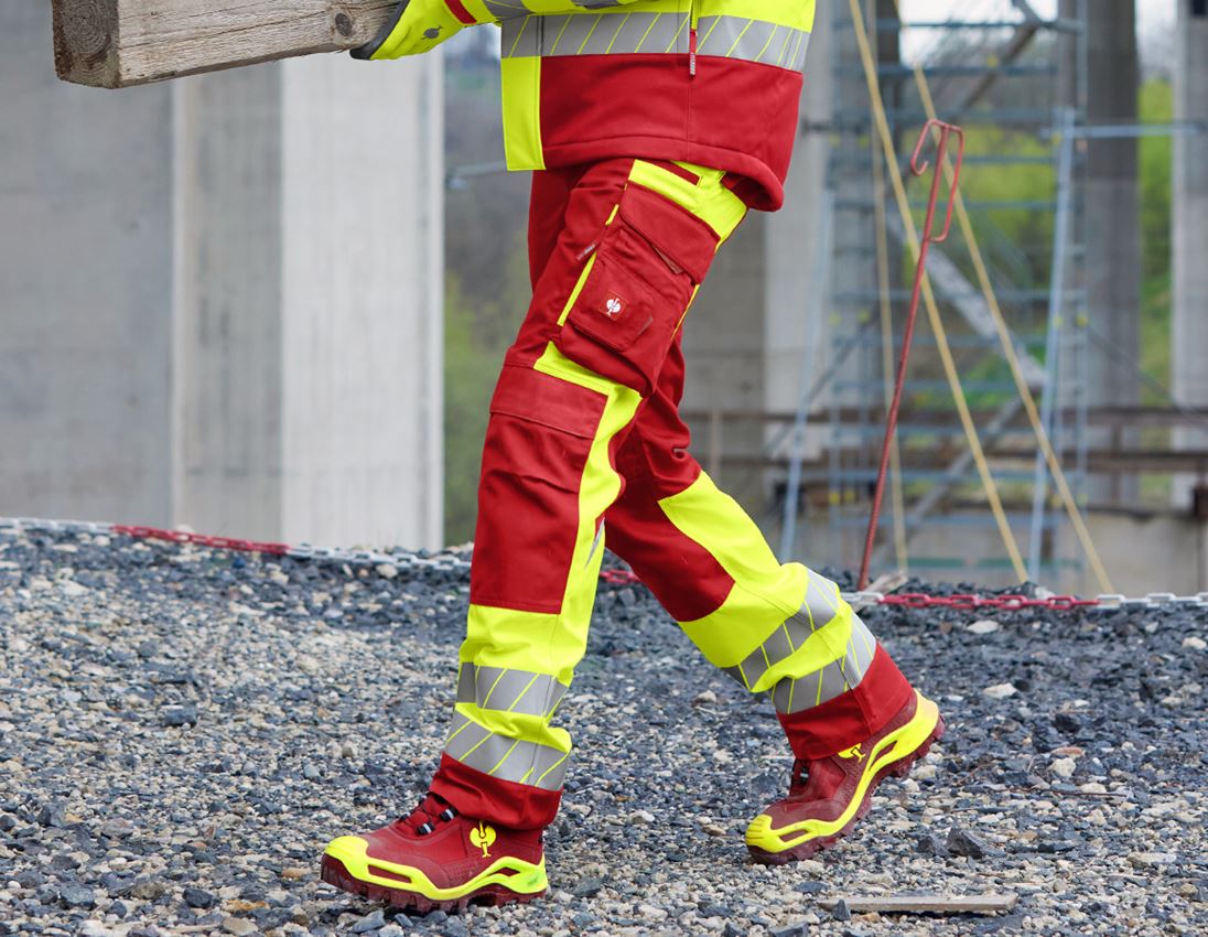 Kleding: Veiligheidswerkbroek e.s.motion 24/7 + rood/signaalgeel 1