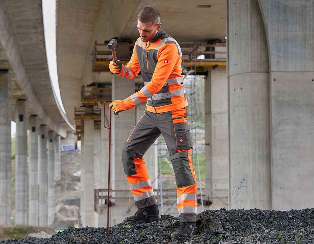 Werkbroeken: Veiligheidswerkbroek e.s.motion 24/7 + antraciet/signaaloranje 8