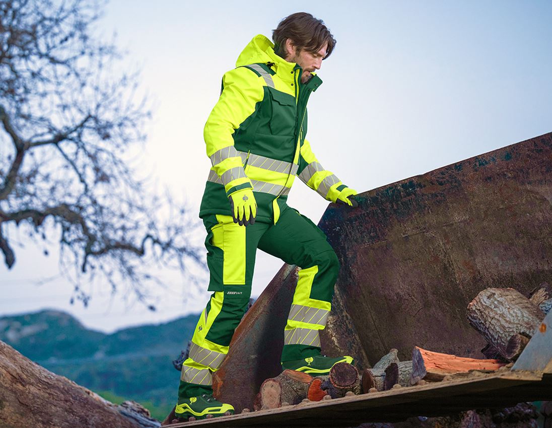 Vestes de travail: Veste softshell de signal. d'hiver e.s.motion 24/7 + vert/jaune fluo 2