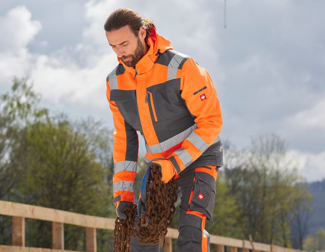 Vestes de travail: Veste softshell de signal. d'hiver e.s.motion 24/7 + anthracite/orange fluo 4