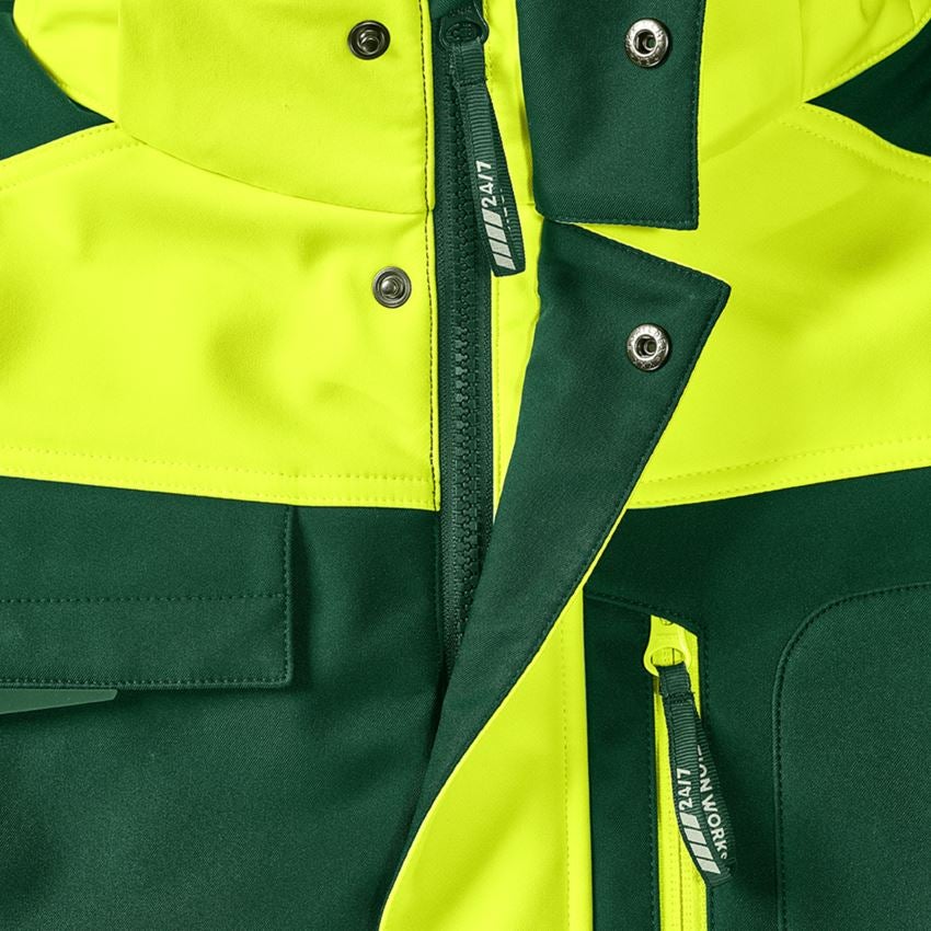 Vestes de travail: Veste softshell de signal. d'hiver e.s.motion 24/7 + vert/jaune fluo 2