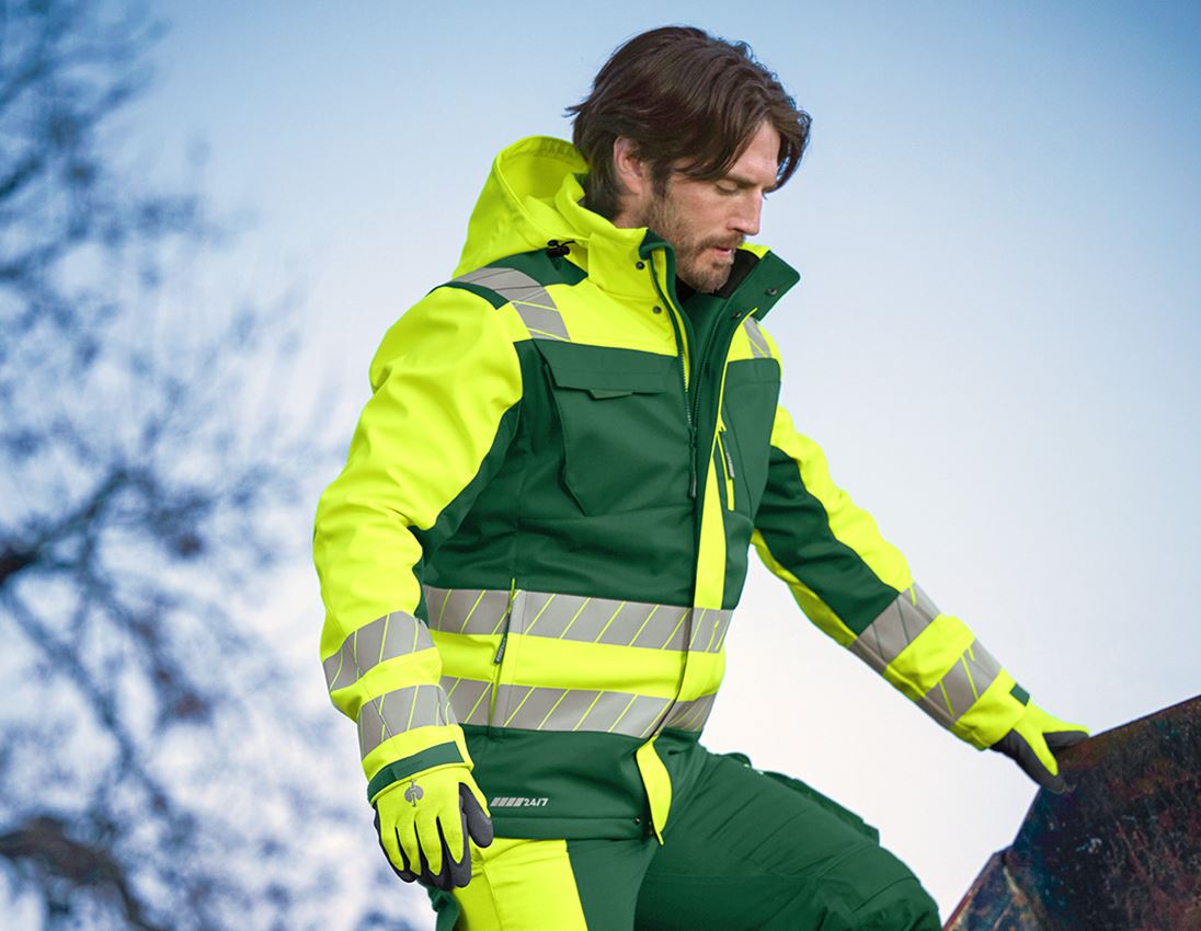 Thèmes: Veste softshell de signal. d'hiver e.s.motion 24/7 + vert/jaune fluo