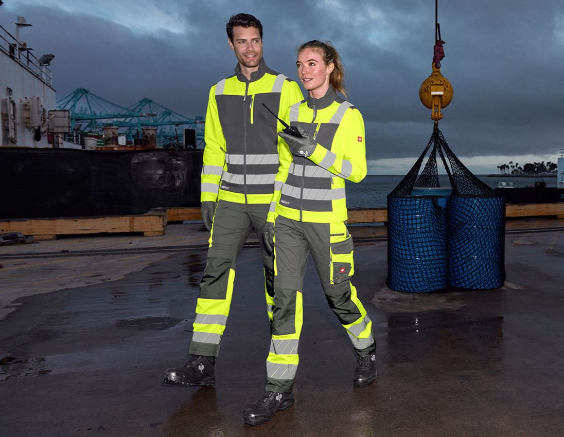 Vestes de travail: Veste softshell signal. e.s.motion 24/7, femmes + anthracite/jaune fluo 3