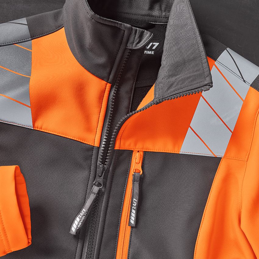 Onderwerpen: Veiligheids-softshell-jack e.s.motion 24/7, dames + antraciet/signaaloranje 2