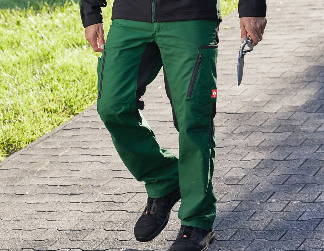 Horti-/ Sylvi-/ Agriculture: Pantalon à taille élastique e.s.vision, hommes + vert/noir