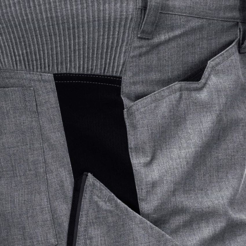 Installateurs / Plombier: Pantalon à taille élastique e.s.vision, hommes + ciment mélange/noir 2