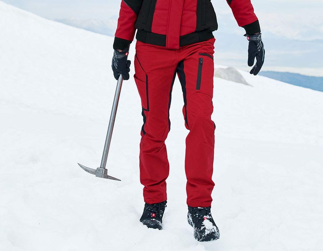 Froid: Pantalon d'hiver pour femmes e.s.vision + rouge/noir