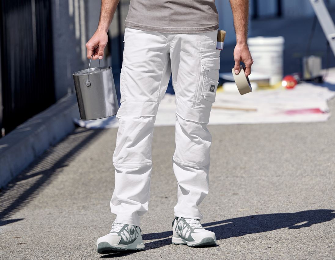 Menuisiers: Pantalon à taille élastique e.s.motion ten + blanc