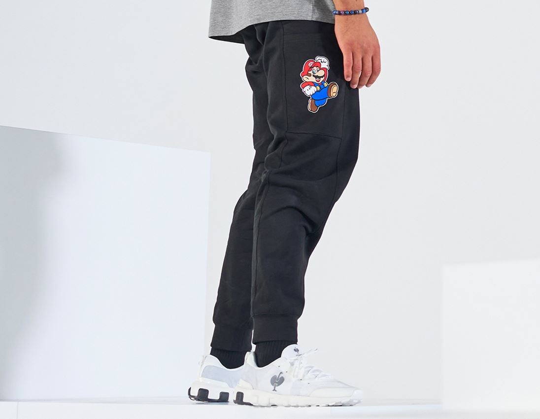 Accessoires: Super Mario Pantalon sweat, hommes + noir