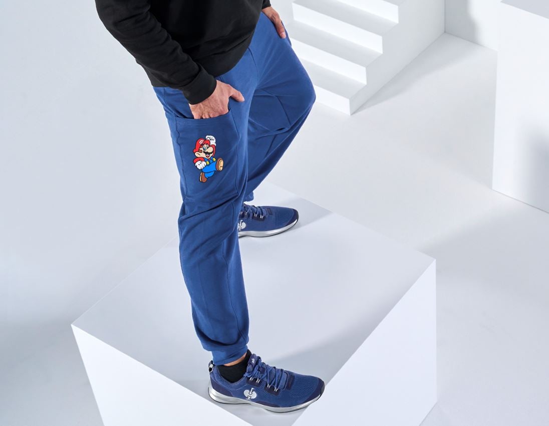 Collaborations: Super Mario Pantalon sweat, hommes + bleu alcalin