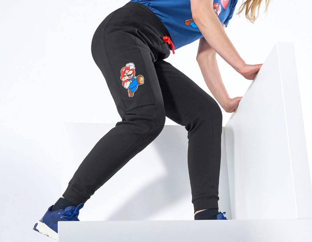 Accessoires: Super Mario Sweatpants, Damen + schwarz