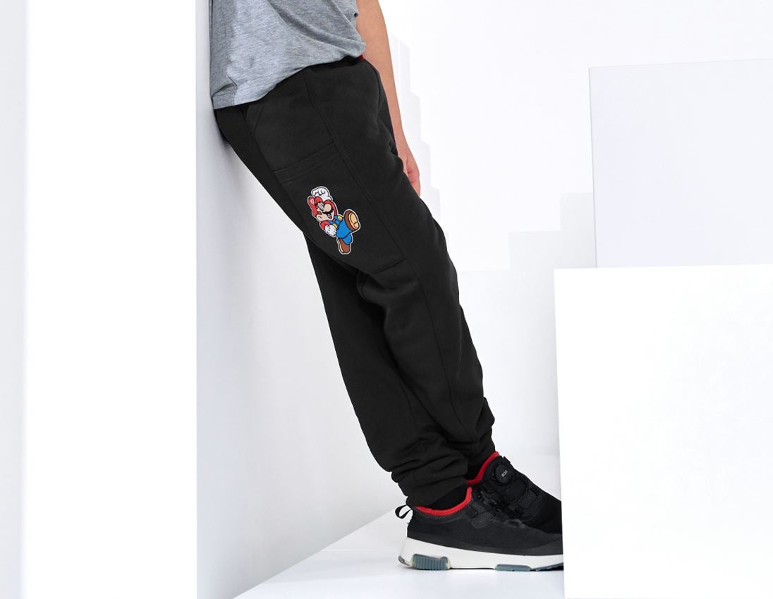 Accessoires: Super Mario Pantalon sweat, enfants + noir