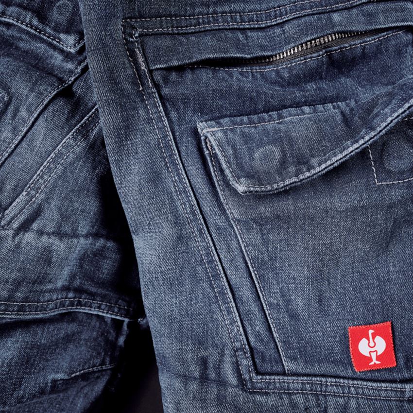 Pantalons de travail: e.s. Short en jeans cargo Worker POWERdenim + darkwashed 2