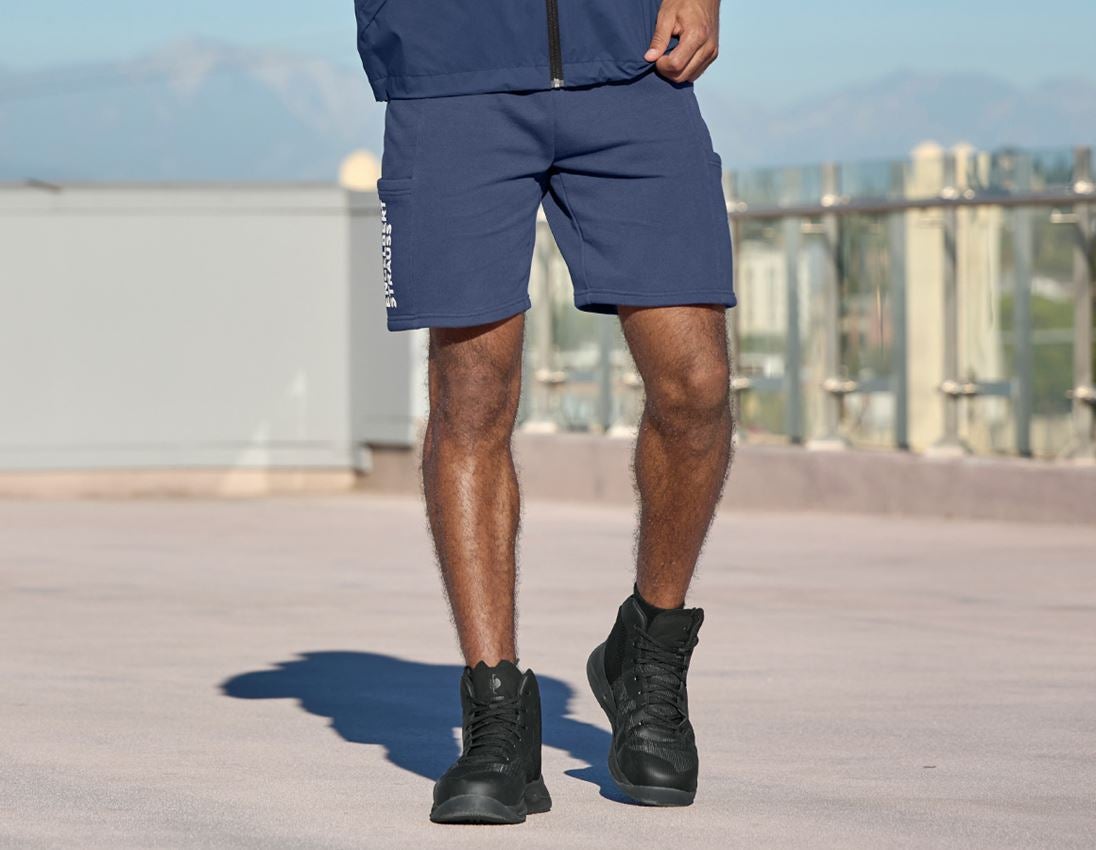 Pantalons de travail: Sweat short light e.s.trail + bleu profond/blanc