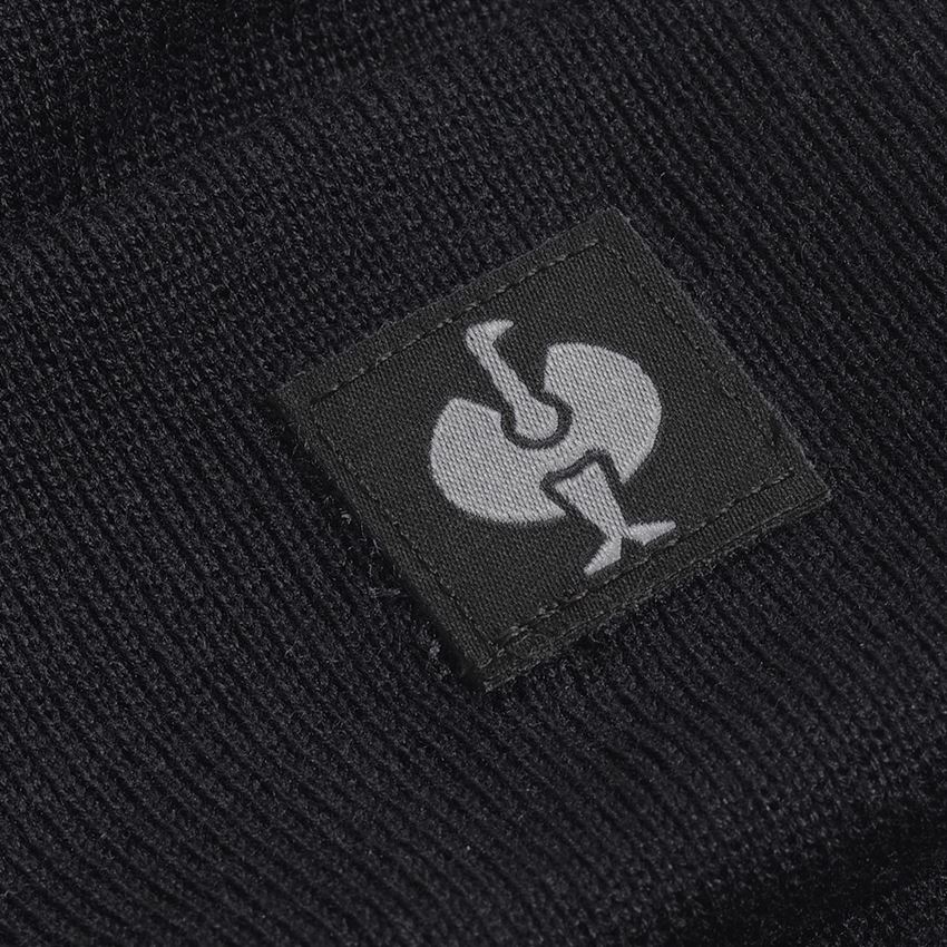 Accessoires: Bonnet tricoté e.s.iconic + noir 2