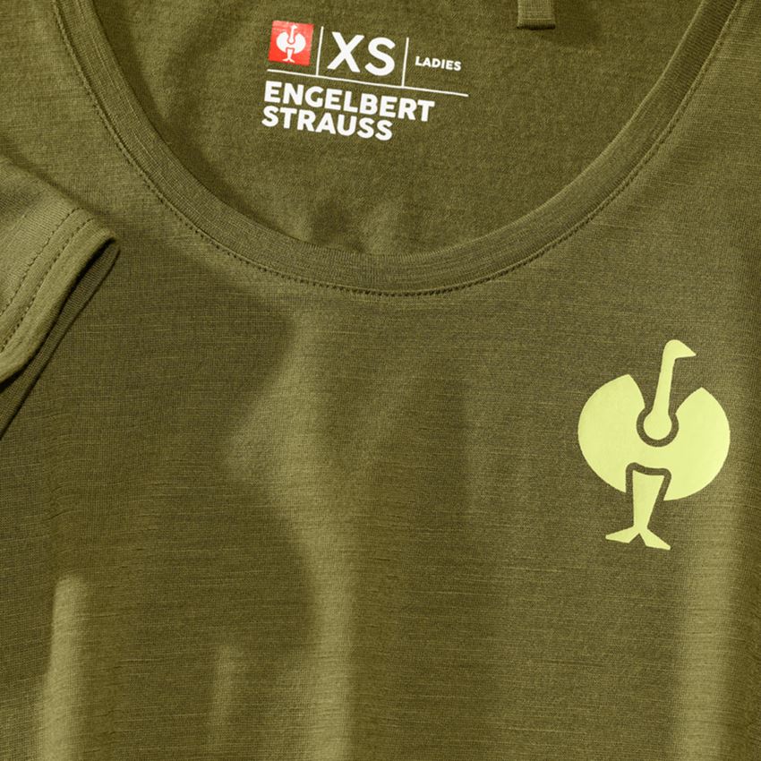 Vêtements: T-Shirt Merino e.s.trail, femmes + vert genévrier/vert citron 2