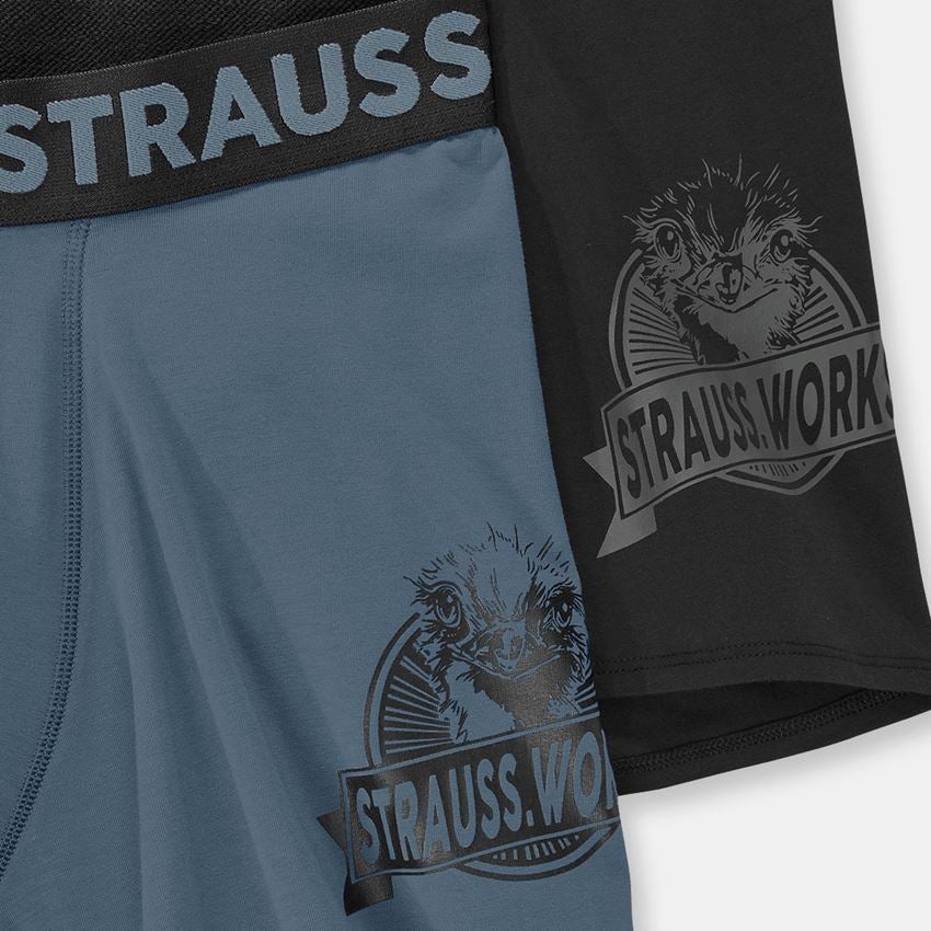 Ondergoed | Thermokleding: Longleg boxers e.s.iconic, per 2 verpakt + oxideblauw+zwart 2