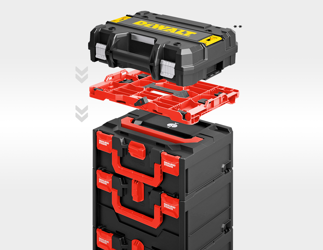 STRAUSSbox Systeem: STRAUSSbox Hybrid adapterplaat + rood/zwart 1