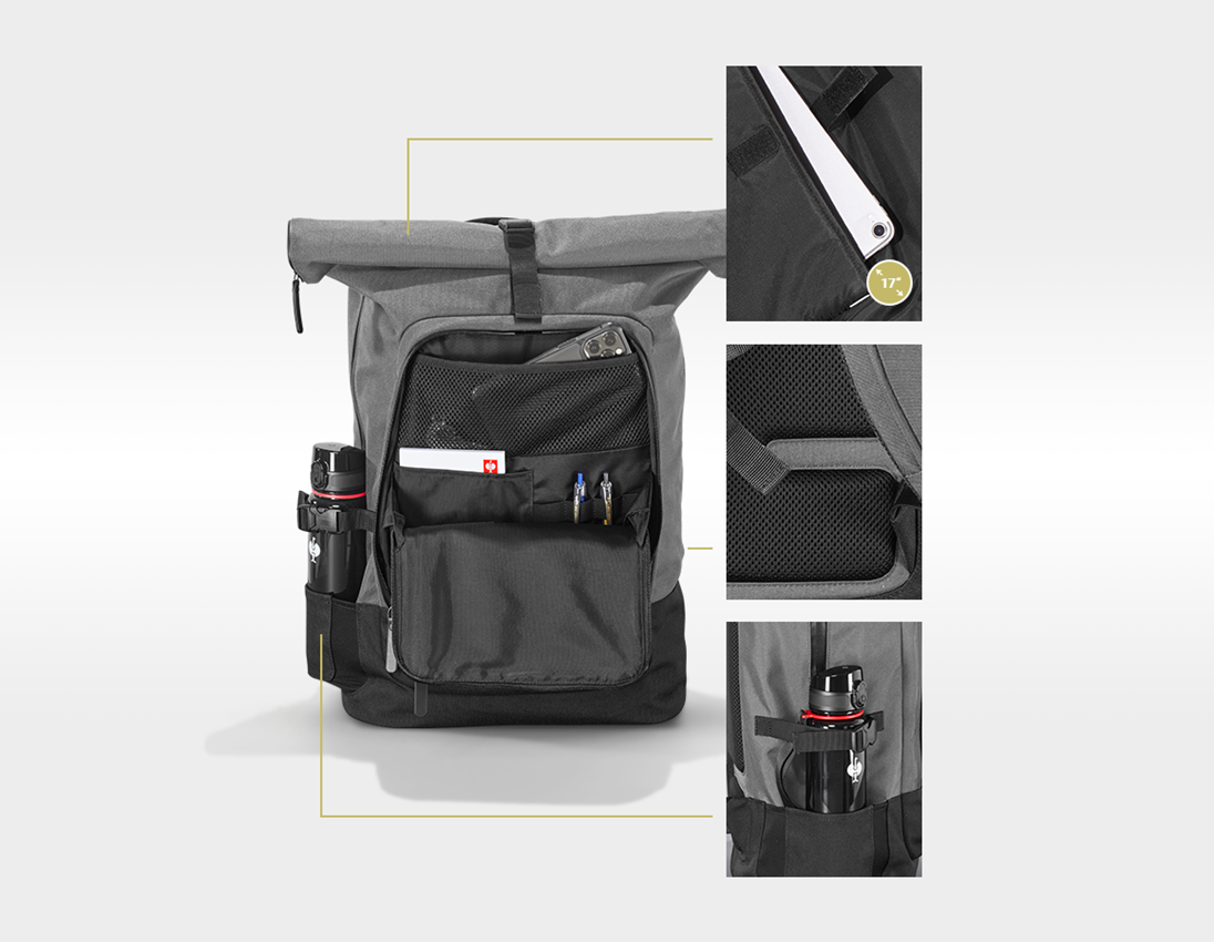 Accessoires: Rolltop-Rucksack e.s.work&travel + basaltgrau/schwarz 4