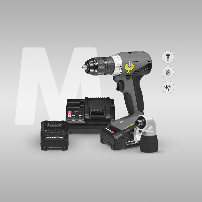Werkzeuge: Werkzeug-Set Elekt+Multi Bohrschrauber+STRAUSSbox + basaltgrau/acidgelb 2