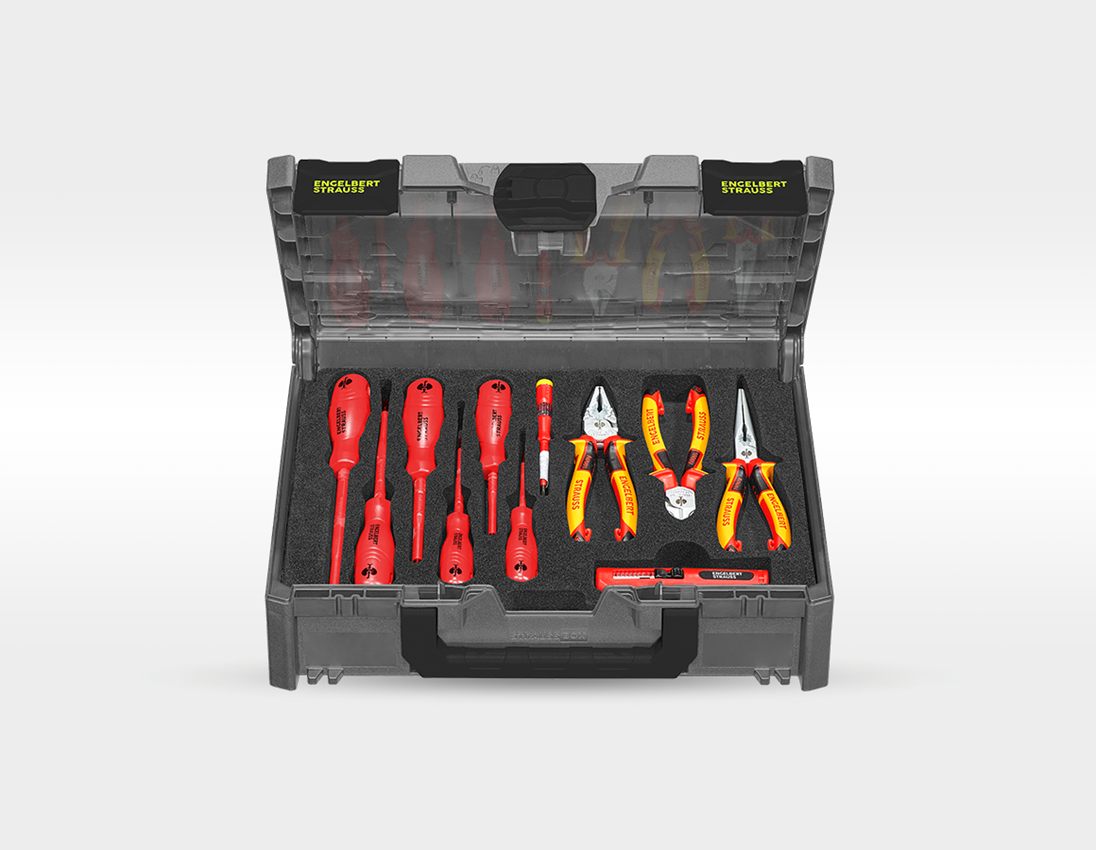 Werkzeuge: Werkzeug-Set Elekt+Multi Bohrschrauber+STRAUSSbox + basaltgrau/acidgelb 3