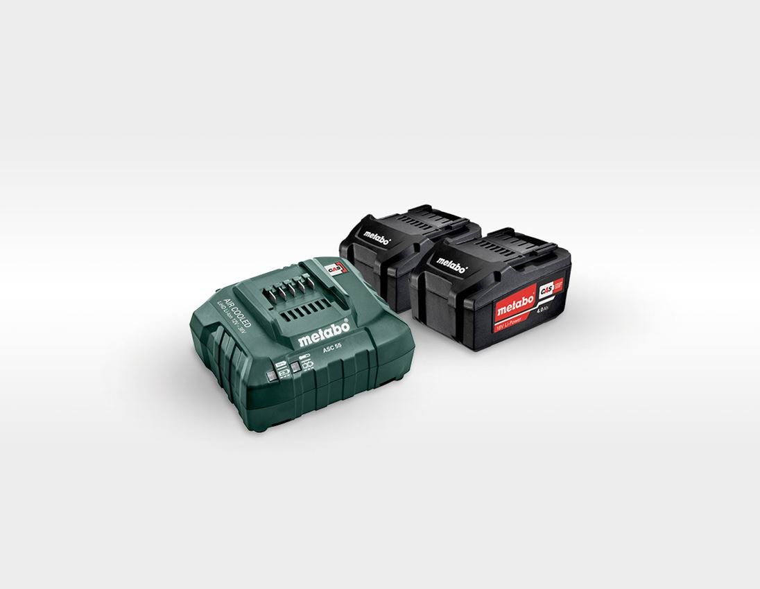 Système STRAUSSbox: Pack combiné Metabo 18,0 V IX 2x 4,0 Ah + chargeur 10