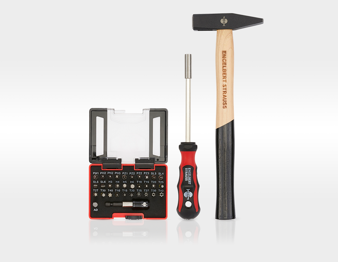 Werkzeuge: Werkzeug-Set + STRAUSSbox Werkzeugtasche offen + schwarz 1